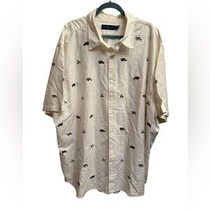RALPH LAUREN Embroidered Trucks Canoes Sunglasses Camping Motif Shirt Men's 4XLT